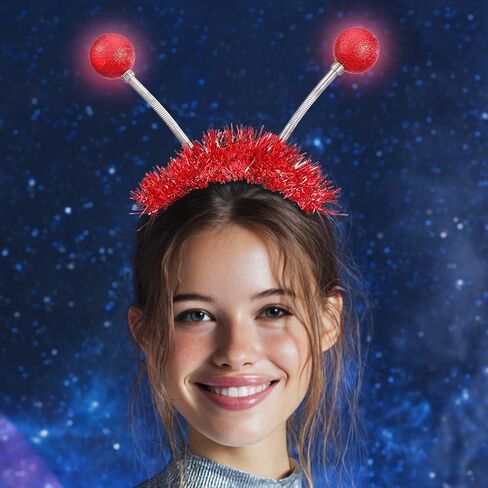 DRESBE Light Up Alien Headband LED Space Headbands Glow Antenna إكسسوارات الشعر للنساء (أزرق) in Kuwait