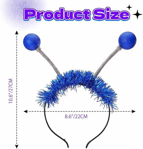 DRESBE Light Up Alien Headband LED Space Headbands Glow Antenna إكسسوارات الشعر للنساء (أزرق) in Kuwait