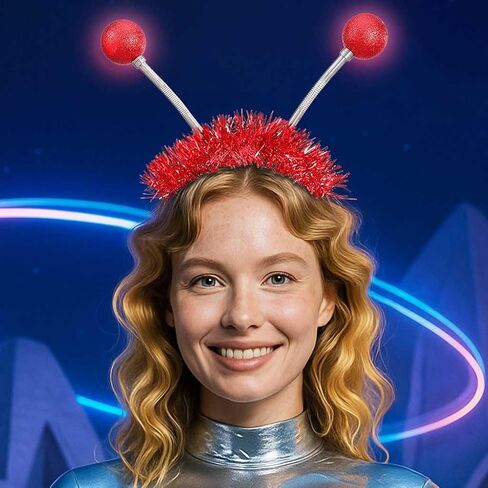 DRESBE Light Up Alien Headband LED Space Headbands Glow Antenna إكسسوارات الشعر للنساء (أزرق) in Kuwait