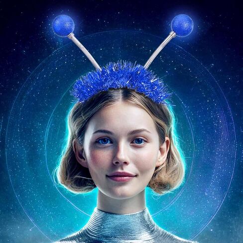 DRESBE Light Up Alien Headband LED Space Headbands Glow Antenna إكسسوارات الشعر للنساء (أزرق) in Kuwait