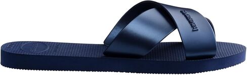 Havaianas Women's Aqua Metallic Sandals's Slides for Everyday Wear - Rose Gold, 7/8W in Saudi Arabia