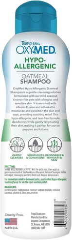 TropiClean OxyMed Medicated Cat & Dog Shampoo for Allergies and Itching | Soothing Oatmeal Shampoo for Dry Itchy Skin, Seborrhea, & Hot Spots | 20oz in Kuwait