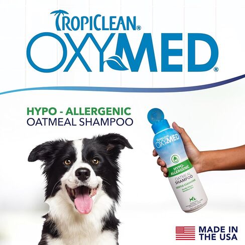 TropiClean OxyMed Medicated Cat & Dog Shampoo for Allergies and Itching | Soothing Oatmeal Shampoo for Dry Itchy Skin, Seborrhea, & Hot Spots | 20oz in Kuwait