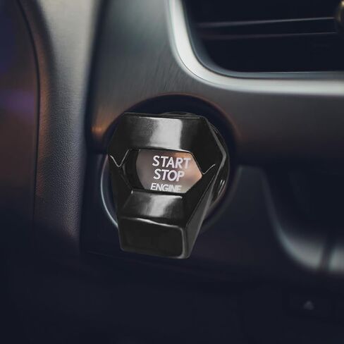 Push to Start Button Cover for Car Decoration, Zinc Alloy Power Control Trim Car Engine Start Stop Buttons Cover, One Button Key Ignition Switch Protective Sticker for Cars, SUVs (Red) in Saudi Arabia