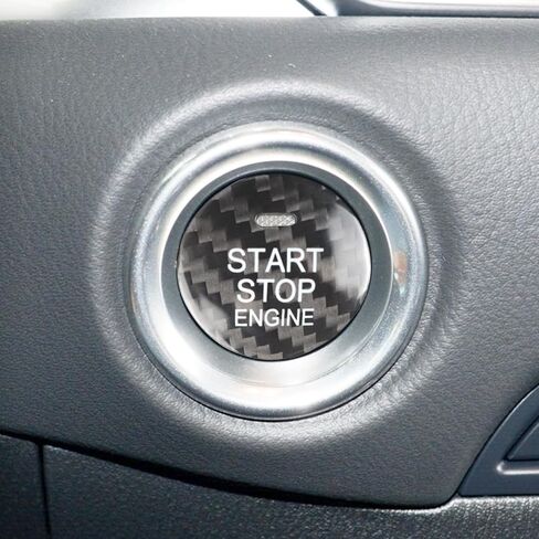 Carbon Fiber Push Start Button Cover Compatible with Mazda CX-3 CX-4 CX-5 CX-8 MX-5 Axela Atenza Engine Start Stop Button Cover Key Ignition Switch Cover Black in Saudi Arabia