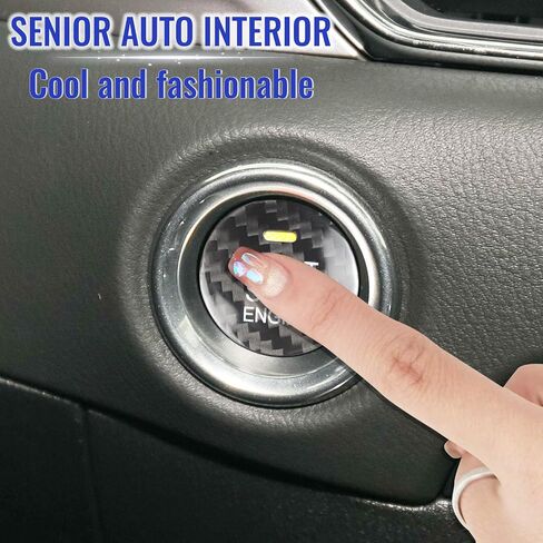 Carbon Fiber Push Start Button Cover Compatible with Mazda CX-3 CX-4 CX-5 CX-8 MX-5 Axela Atenza Engine Start Stop Button Cover Key Ignition Switch Cover Black in Saudi Arabia