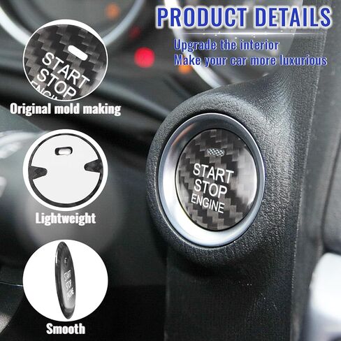 Carbon Fiber Push Start Button Cover Compatible with Mazda CX-3 CX-4 CX-5 CX-8 MX-5 Axela Atenza Engine Start Stop Button Cover Key Ignition Switch Cover Black in Saudi Arabia