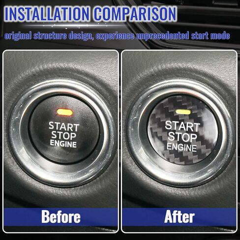 Carbon Fiber Push Start Button Cover Compatible with Mazda CX-3 CX-4 CX-5 CX-8 MX-5 Axela Atenza Engine Start Stop Button Cover Key Ignition Switch Cover Black in Saudi Arabia