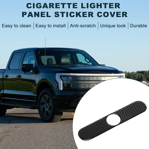 Cigarette Lighter Panel Sticker Cover for Ford F-150 2004-2008 for Lincoln Mark LT 2005-2008 Center Console Interior Trim Carbon Fiber Black Type-A in Saudi Arabia