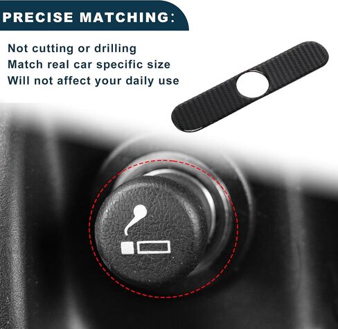 Cigarette Lighter Panel Sticker Cover for Ford F-150 2004-2008 for Lincoln Mark LT 2005-2008 Center Console Interior Trim Carbon Fiber Black Type-A in Saudi Arabia