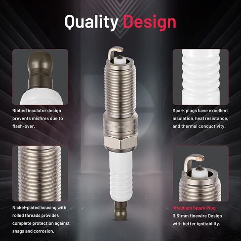 BDFHYK Iridium Spark Plugs ILZKR7B11 Compatible with Acura RDX MDX TSX TL Honda Accord Crosstour Pilot Odyssey Ridgeline Jeep Cherokee Chrysler Pacifica Dodge 3.0L 3.5L 3.6L V6 for 7751 Set of 6 in Saudi Arabia