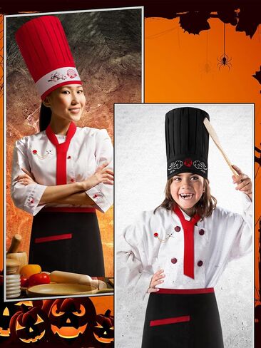 Bonuci 12pcs Hibachi Chef Costume Set Chef Hat Apron Japanese Headband Tie Flying Crane Brooch Cook Outfit for Hibachi Party BBQ Birthday Halloween Party Decorations in Saudi Arabia