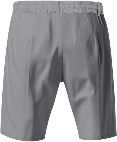 Men's Casual Shorts Solid Lightweight Summer Shorts with Pockets and Drawstring in Saudi Arabia