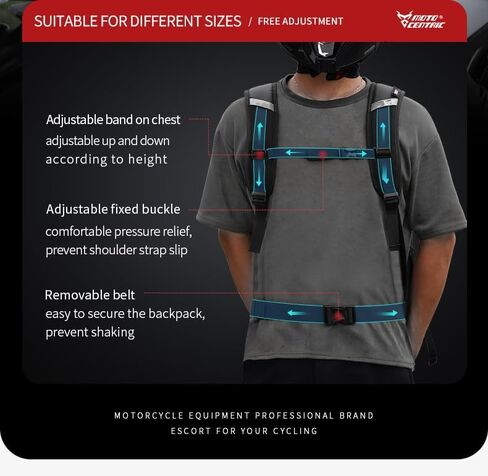 24L-28L Motorcycle Backpack,Waterproof Reflective Motocross Luggage Bag,Outdoor Sports Riding Motorbike Portable Bag With Suitcase (Gray) in Saudi Arabia