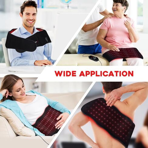 Red Light Therapy Belt - 660nm & 850nm Wavelength, Red Light Therapy Wrap, Near-Infrared Light Belt for Back, 5 Brightness Levels, 5 Vibration Levels, Timer in Saudi Arabia