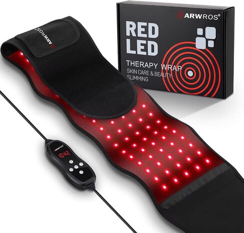 Red Light Therapy Belt - 660nm & 850nm Wavelength, Red Light Therapy Wrap, Near-Infrared Light Belt for Back, 5 Brightness Levels, 5 Vibration Levels, Timer in Saudi Arabia