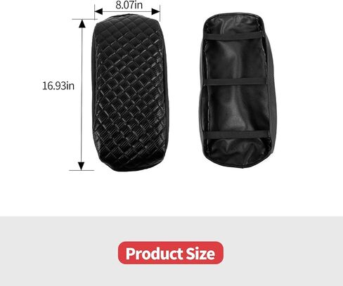 Jimen Center Console Cover Compatible with Chevrolet Colorado/GMC Canyon 2014-2022, Armrest Cushion Pad Cover, PU Leather (Black) in Saudi Arabia