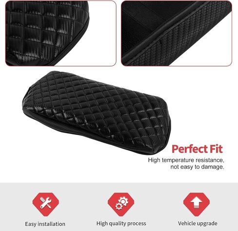 Jimen Center Console Cover Compatible with Chevrolet Colorado/GMC Canyon 2014-2022, Armrest Cushion Pad Cover, PU Leather (Black) in Saudi Arabia