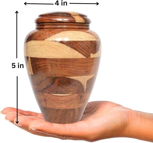 Small Wooden Cremation Urn – Handcrafted Memorial for Human Ashes, Funeral Urn for Men & Women, Pet Urn in Saudi Arabia
