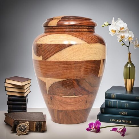 Small Wooden Cremation Urn – Handcrafted Memorial for Human Ashes, Funeral Urn for Men & Women, Pet Urn in Saudi Arabia