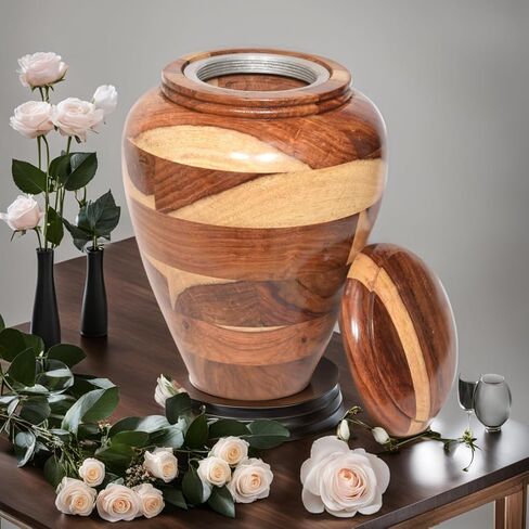 Small Wooden Cremation Urn – Handcrafted Memorial for Human Ashes, Funeral Urn for Men & Women, Pet Urn in Saudi Arabia