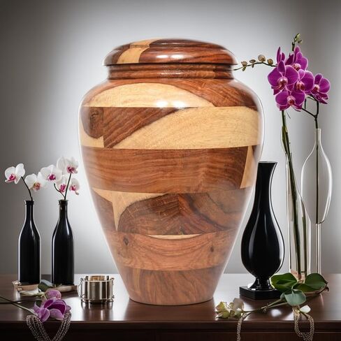 Small Wooden Cremation Urn – Handcrafted Memorial for Human Ashes, Funeral Urn for Men & Women, Pet Urn in Saudi Arabia
