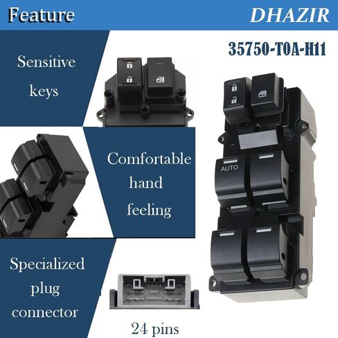 35750-T0A-H11 Master Power Window Switch Left Front Drive Side Fit for Honda CR-V CRV 2.4L 2014 2015 2016 2017 Replace 35750-T0A-A11 in Saudi Arabia