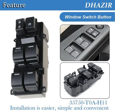 35750-T0A-H11 Master Power Window Switch Left Front Drive Side Fit for Honda CR-V CRV 2.4L 2014 2015 2016 2017 Replace 35750-T0A-A11 in Saudi Arabia