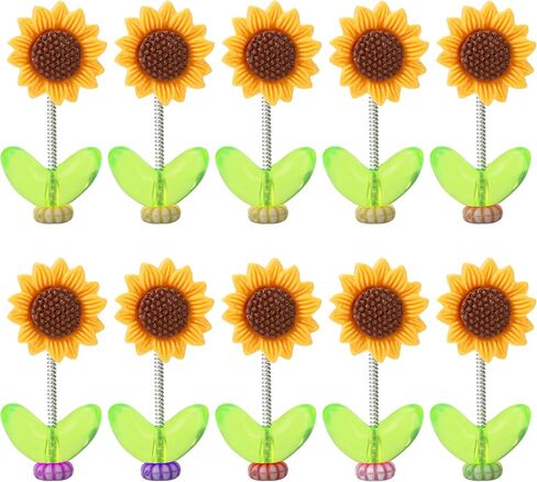 10 pcs Sunny Vibe Sunflower Ornaments for Car Bobbleheads Accessories Dashboard Decoration – Hippie Cute Funny Natural Shaking Mini Sunflower Plant with Paste DIY Decor Helmet Hairclip Head Mirror in Saudi Arabia