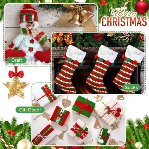 Timgle 6 Skeins Christmas Yarn Christmas Yarn for Crocheting Yarn for Crocheting Soft Each 141g/ 4.5 oz 273 Yard Crochet Yarn for Christmas Knitting Crocheting Gift Craft Project Assorted Starter in Kuwait
