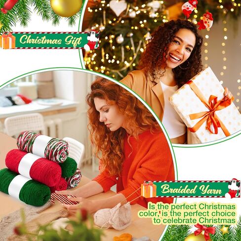 Timgle 6 Skeins Christmas Yarn Christmas Yarn for Crocheting Yarn for Crocheting Soft Each 141g/ 4.5 oz 273 Yard Crochet Yarn for Christmas Knitting Crocheting Gift Craft Project Assorted Starter in Kuwait