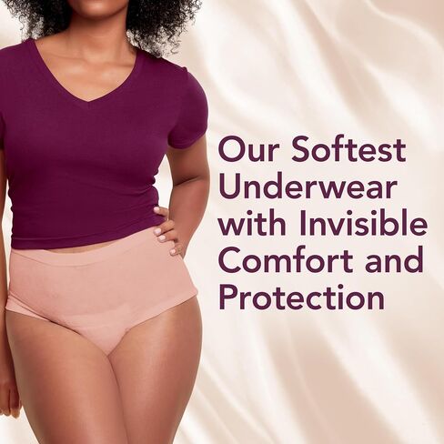 Depend Silhouette Adult Diapers, Incontinence & Postpartum Bladder Leak Underwear for Women, Maximum Absorbency, Medium, Pink, 22 Count, Packaging May Vary in Saudi Arabia