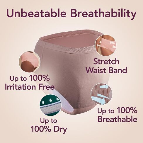 Depend Silhouette Adult Diapers, Incontinence & Postpartum Bladder Leak Underwear for Women, Maximum Absorbency, Medium, Pink, 22 Count, Packaging May Vary in Saudi Arabia