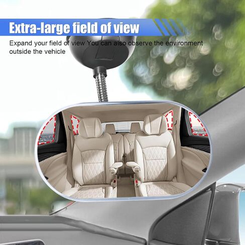 Car Interior Rearview Baby Mirror, 360° Adjustable Wide Angle Convex Mirror Suction Cup Mirrors, Universal Convex Safety Rearview Mirrors for Viewing Rear Passengers (2PCS) in Saudi Arabia