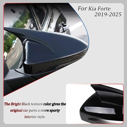 Side Mirror Cover, for Kia Forte 2019 2020 2021 2022 2023 2024 2025, Carbon Fiber Side Rear Mirror Covers Body Kit Accessories for Cars in Saudi Arabia