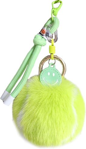 Tennis Ball Keychain - Fuzzy Pom Pom Key Ring, Plush Sports Accessory for Bags and Backpacks, Fun Gift for Women Men in Saudi Arabia