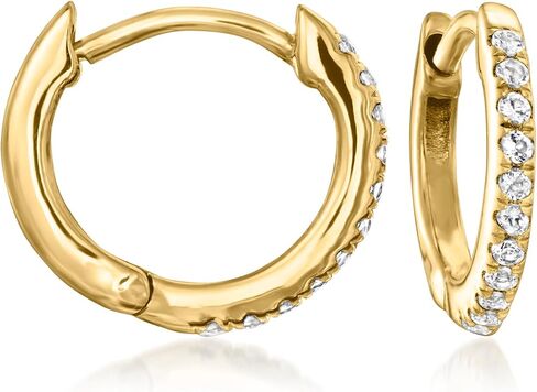 Ross-Simons 5.50 ct. t.w. Emerald and .20 ct. t.w. White Topaz Drop Earrings in 18kt Gold Over Sterling in Saudi Arabia