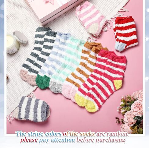 12 Pairs Fuzzy Socks for Women Warm Fluffy Socks Bulk Winter Soft Sleep Slipper Socks for Home Outdoor Christmas in Kuwait