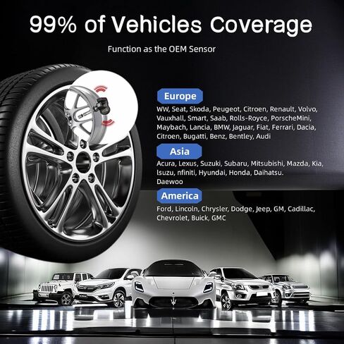 Autel TPMS Sensor Set of 20 MX sensors Dual Frequency 315MHz + 433MHz Tire Pressure Universal Programmable Rubber Valve (Autel MX Sensor Rubber 20pcs) in Saudi Arabia
