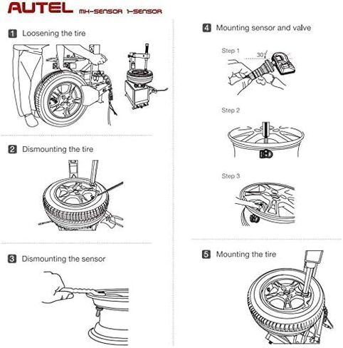 Autel TPMS Sensor Set of 20 MX sensors Dual Frequency 315MHz + 433MHz Tire Pressure Universal Programmable Rubber Valve (Autel MX Sensor Rubber 20pcs) in Saudi Arabia