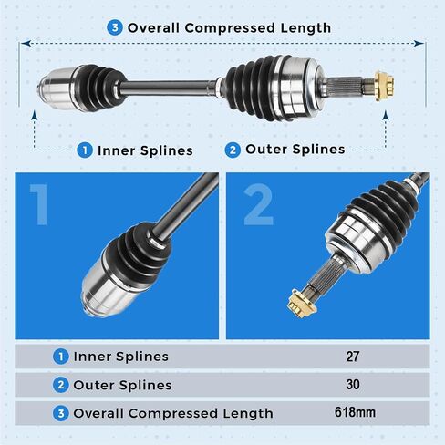 Front Right Passenger Side CV Axle Drive Shaft Assembly for 2008-2012 Honda Accord 3.5L w/Auto Trans. in Saudi Arabia