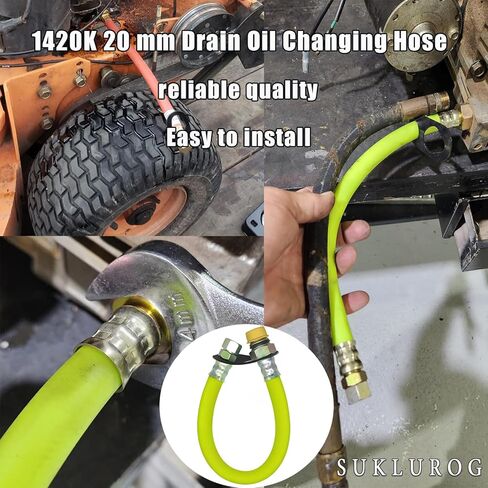 خرطوم تغيير زيت الصرف 1420K 20 مم أخضر فلوري متوافق مع محركات سلسلة Kawasaki FH FJ FR FS FX ومحركات Hon-da GX660 وGXV390 وGXV660 وGXV690 V-Twin in Kuwait