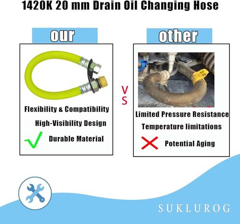 خرطوم تغيير زيت الصرف 1420K 20 مم أخضر فلوري متوافق مع محركات سلسلة Kawasaki FH FJ FR FS FX ومحركات Hon-da GX660 وGXV390 وGXV660 وGXV690 V-Twin in Kuwait