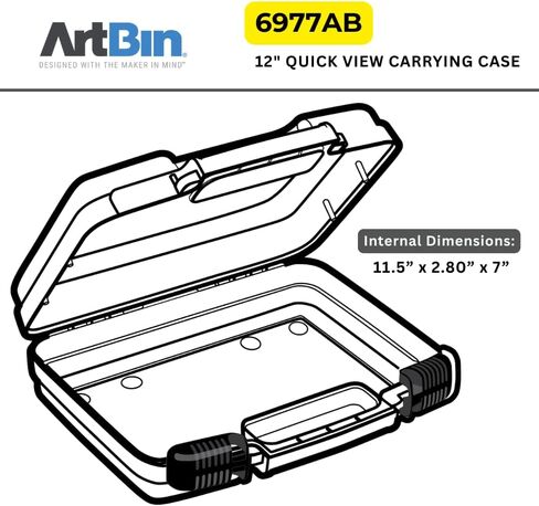 Artbin 6977ab 12 Inch View Quick Base Caseing Case ، منظم الفن والحرف المحمولة مع مقبض ، [1] حالة تخزين بلاستيكية ، شفافة in Kuwait