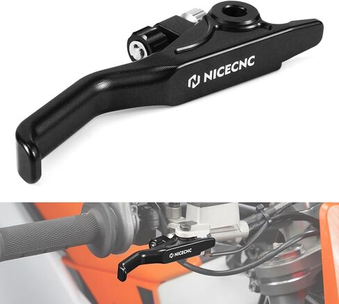 NICECNC Orange Shorty Brake Lever CNC Compatible with KTM 125-450 XC/SX/XCF/SXF 2014-2025,Compatible with Husqvarna 125-501 TE/TC/FE/FC 2014-2015,Billet Aluminum See Fitment in Saudi Arabia