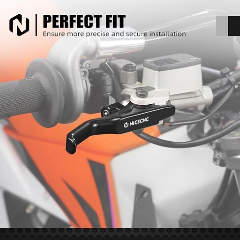 NICECNC Orange Shorty Brake Lever CNC Compatible with KTM 125-450 XC/SX/XCF/SXF 2014-2025,Compatible with Husqvarna 125-501 TE/TC/FE/FC 2014-2015,Billet Aluminum See Fitment in Saudi Arabia