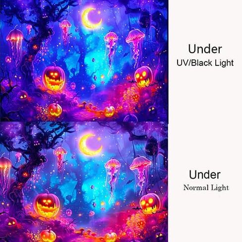 BJYHIYH Extra Large Halloween Blacklight Tapestry Wall Hanging Forest Tapestry for Bedroom Living Room Decor(90"×70") in Kuwait