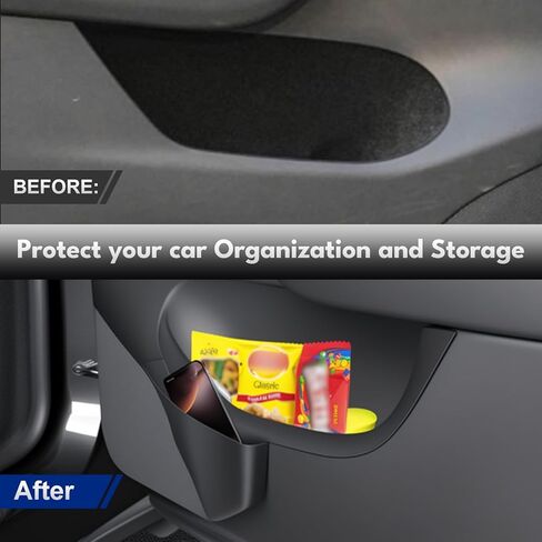 Eonflux 2025 2026 Model Y Juniper Door Side Organizer - 4PCS TPE منظم صندوق تخزين أمامي وخلفي لملحقات تحديث Tesla الداخلية in Kuwait
