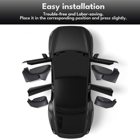 Eonflux 2025 2026 Model Y Juniper Door Side Organizer - 4PCS TPE منظم صندوق تخزين أمامي وخلفي لملحقات تحديث Tesla الداخلية in Kuwait