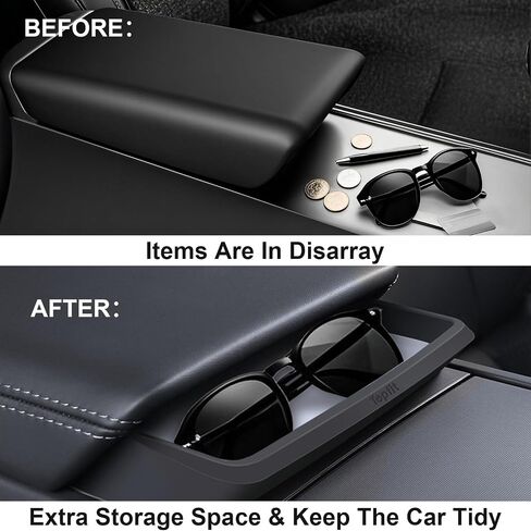 Center Console Organizer for Tesla Model 3 Highland and Model Y Juniper 2024 2025, Sunglasses Holder Armrest Key Card Phone Holder Storage Box Key Interior Accessories in Saudi Arabia